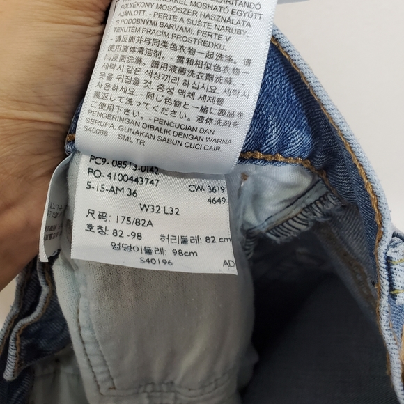 Levi's Blue Medium Wash 513 Slim Straight Leg Denim Jeans - Picture 12 of 13